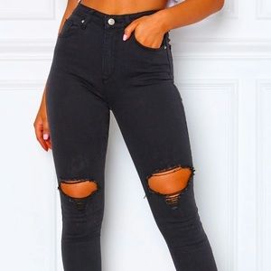 White Fox Torn Up Skinny Jeans